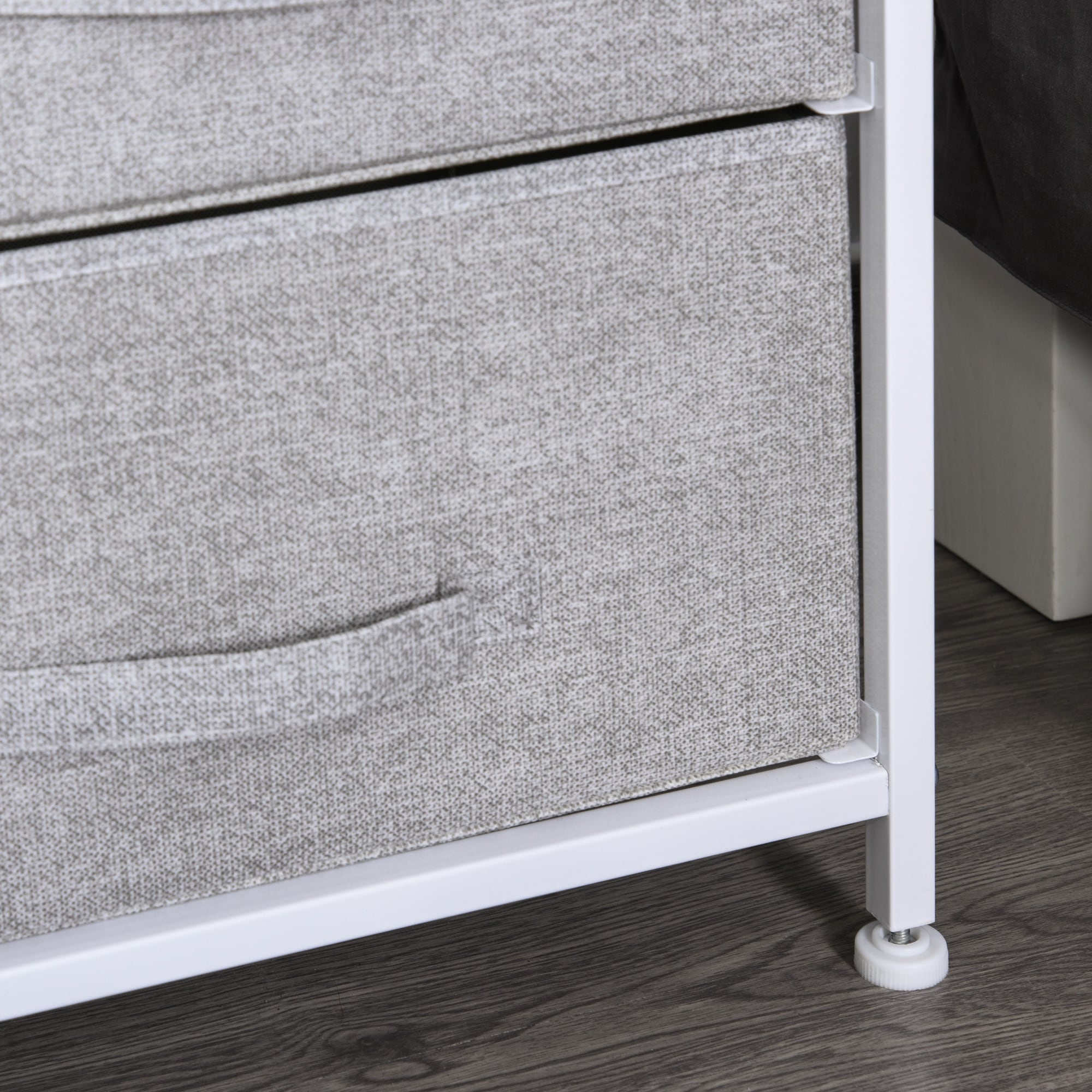 HOMCOM Stoffkommode mit 5 Stoffschubladen grau 83 x 29 x 77 cm (BxTxH)