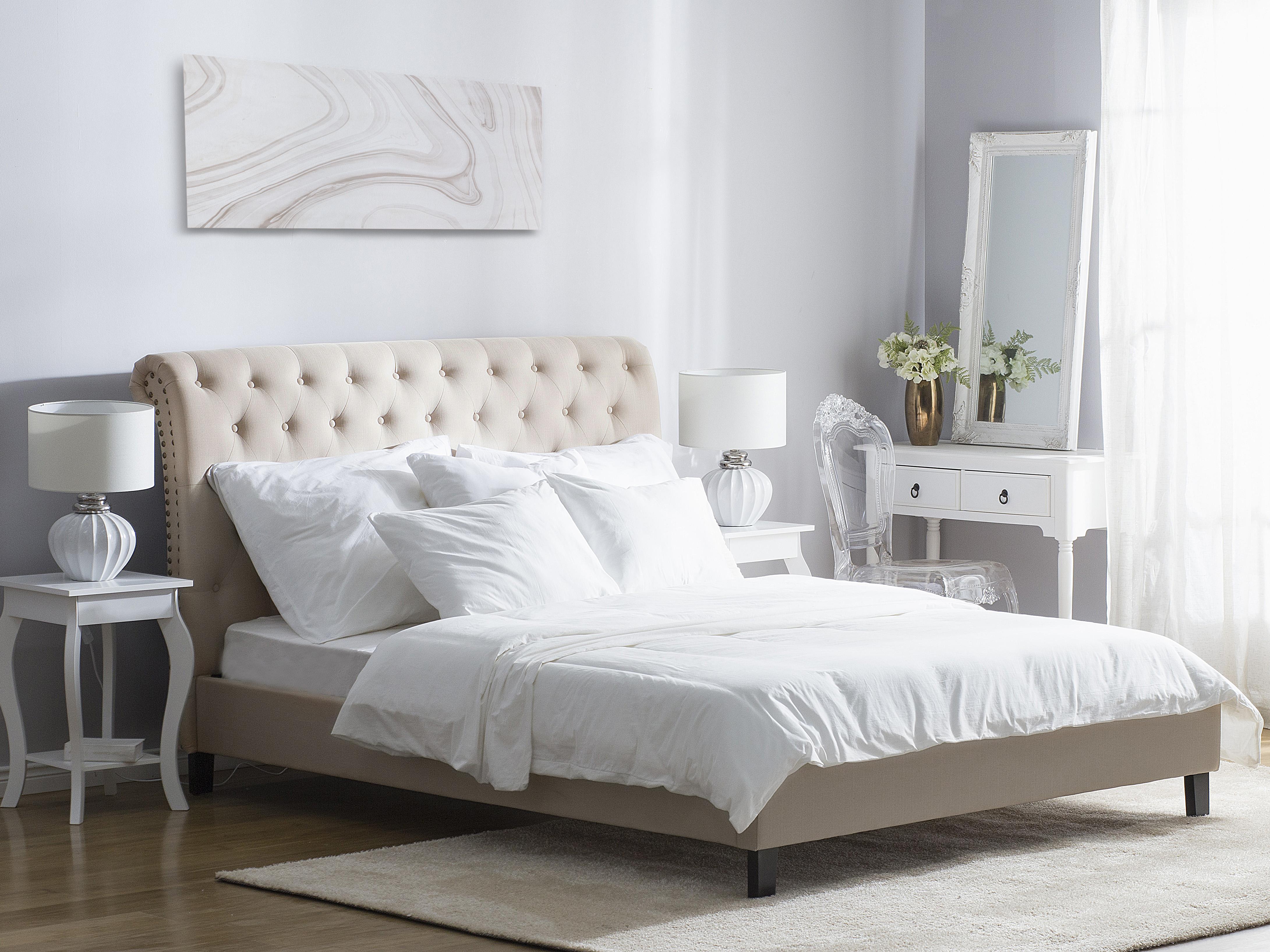 Bed Stof REIMS 180 x 200 cm Beige