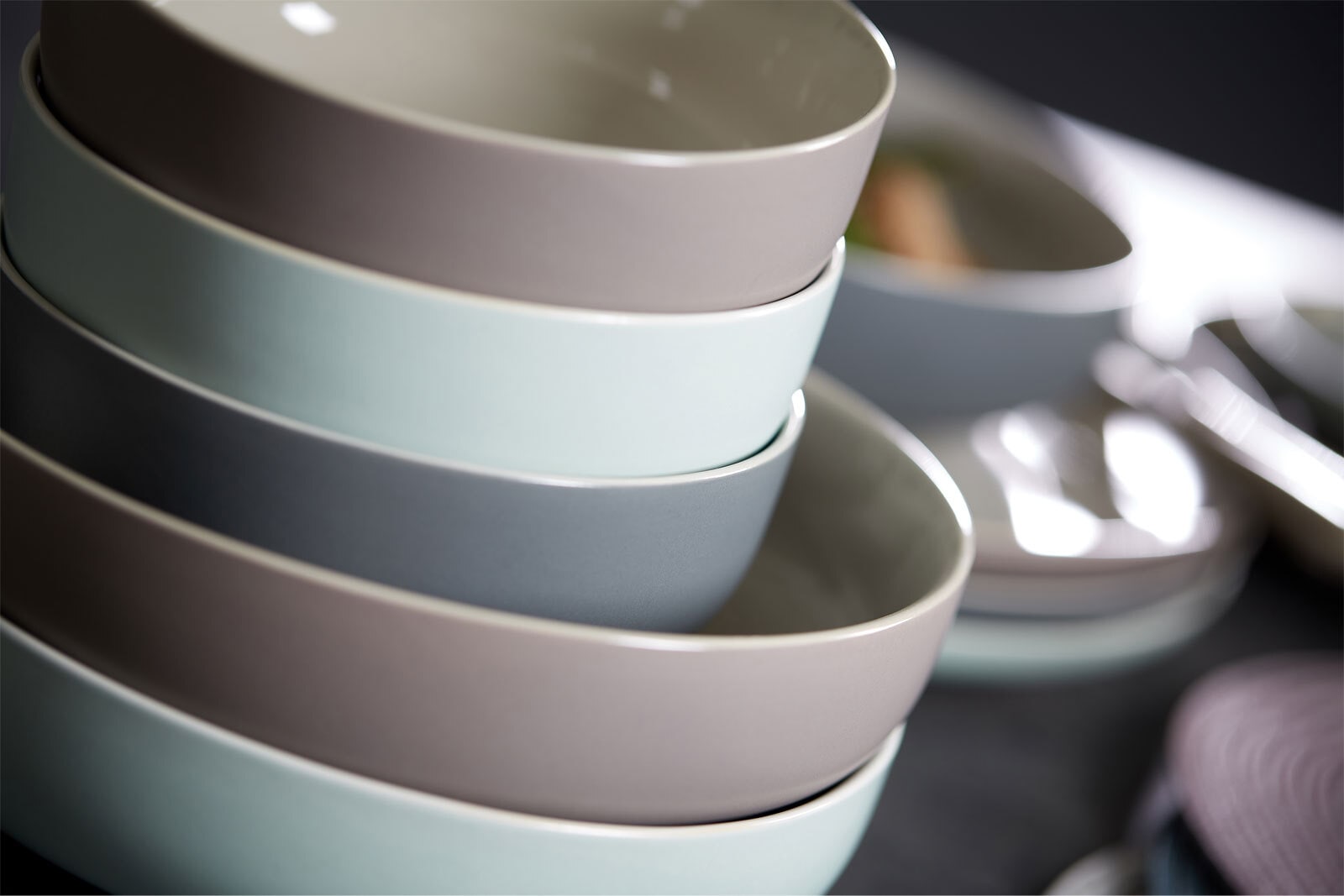 Ritzenhoff & Breker Pastaschale JASPER 4er Set grau/ weiß