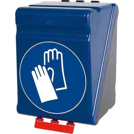 Boîte de rangement - Gants protection - Bleue/Transparente