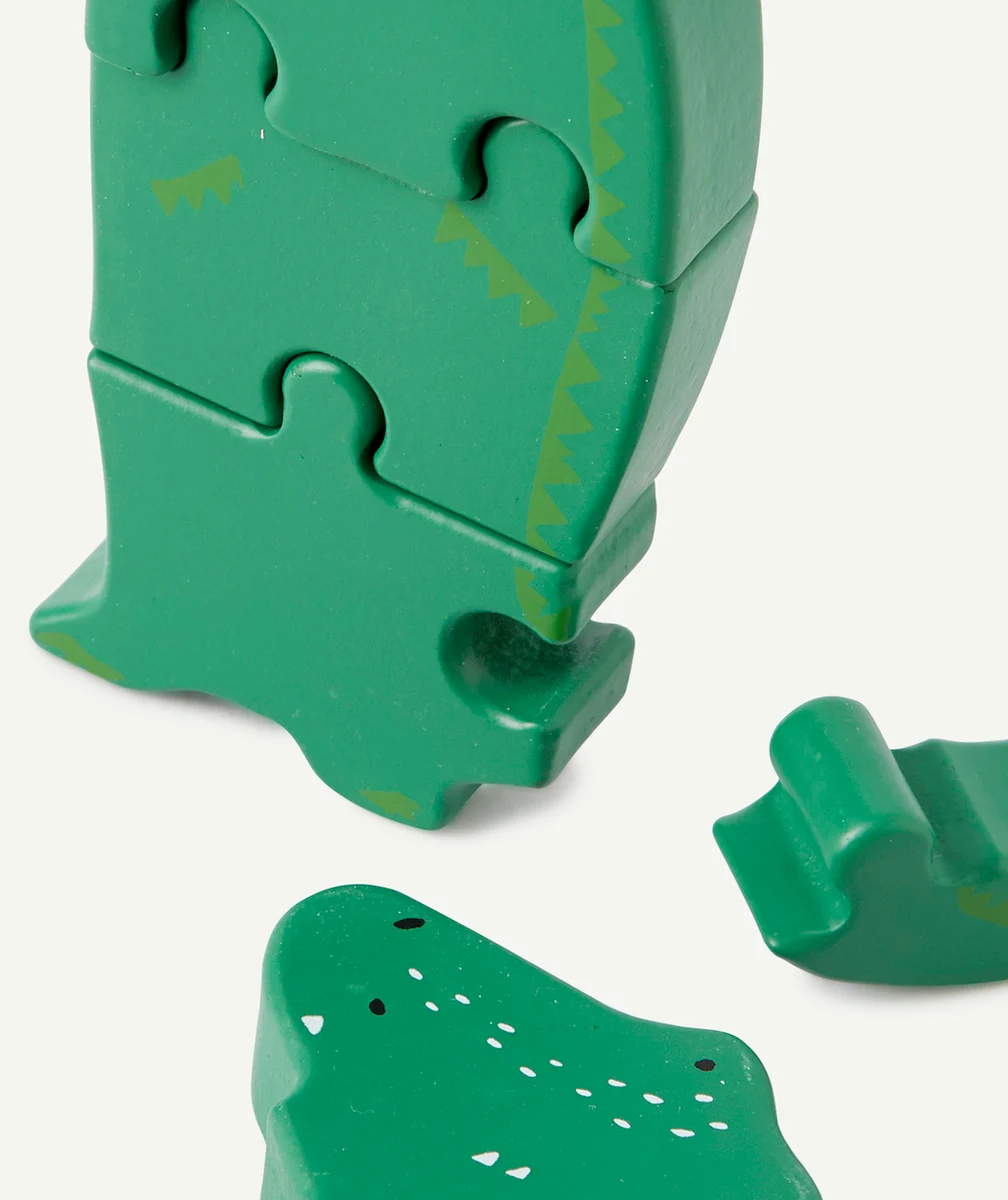 TRIXIEPUZZLE 4 PIÈCES EN BOIS CROCODILE BÉBÉ