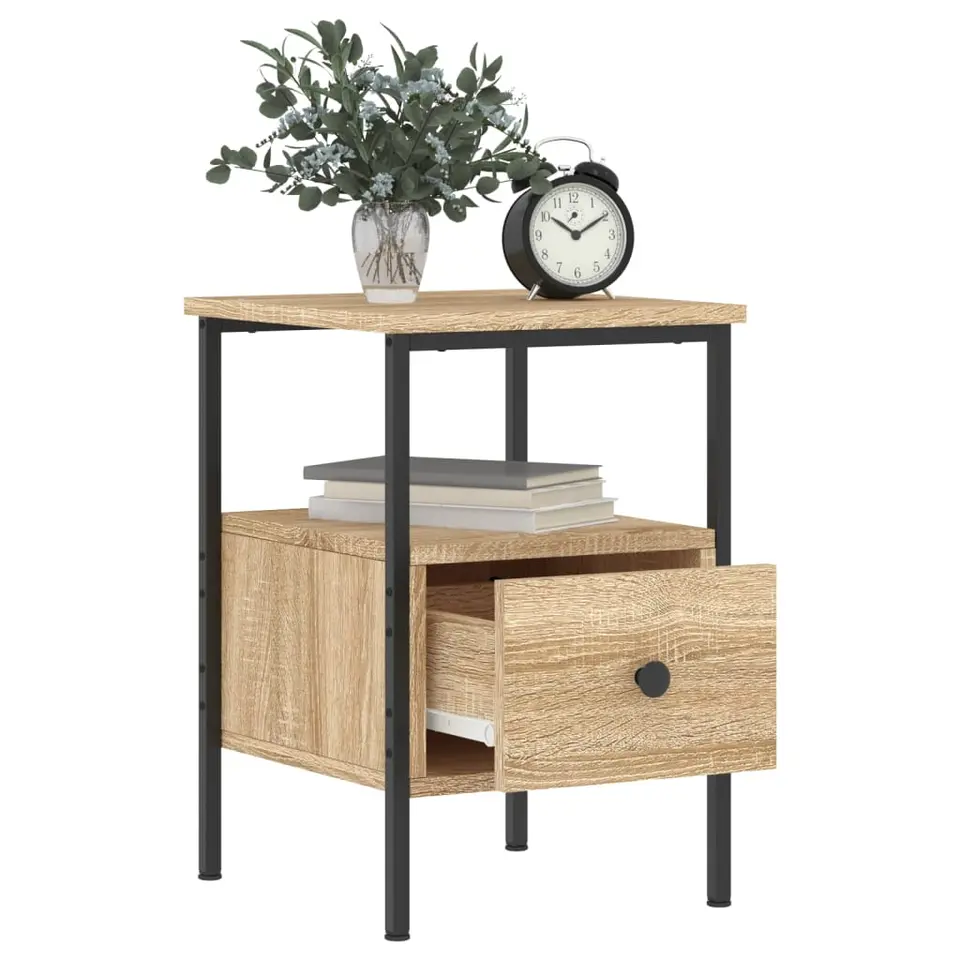 vidaXL - Nachtkastje - Bruin - Bewerkt hout - 2 stuks