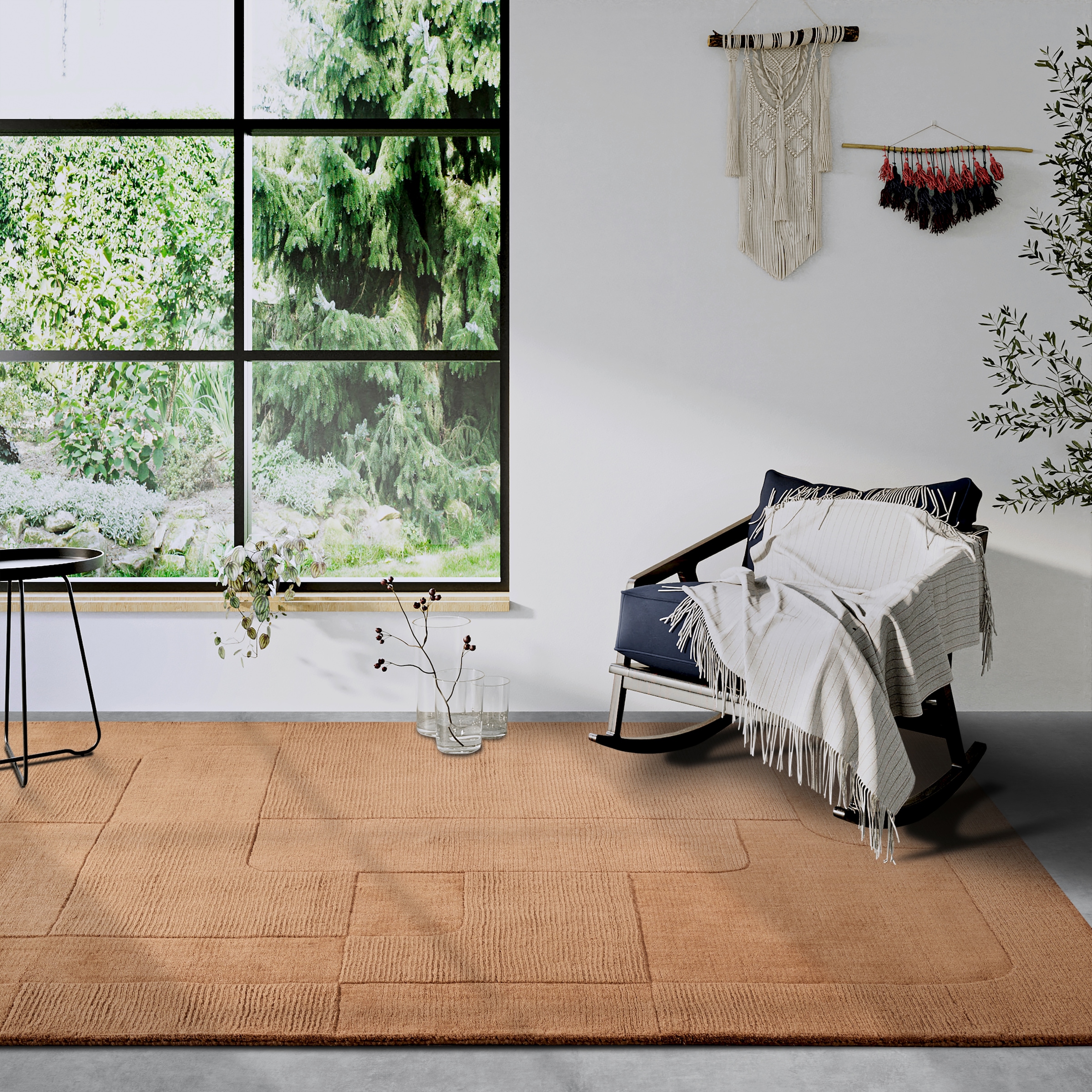 Villeroy & Boch Wollteppich »Charlotte« rechteckig 10 mm Höhe Läufer, Handgewebt, Wolle, Natur, Läufer, Wohnzimmer, Geometrie