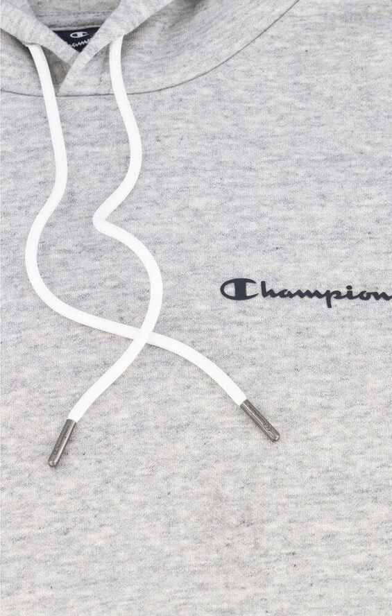 Champion Small Script Logo Fleece hættetrøje Grå