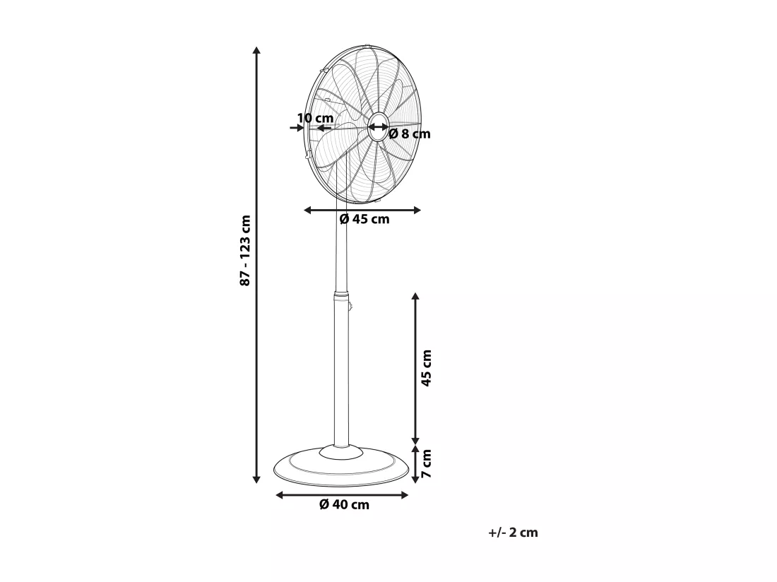 Ventilateur sur pied TRENT Argenté