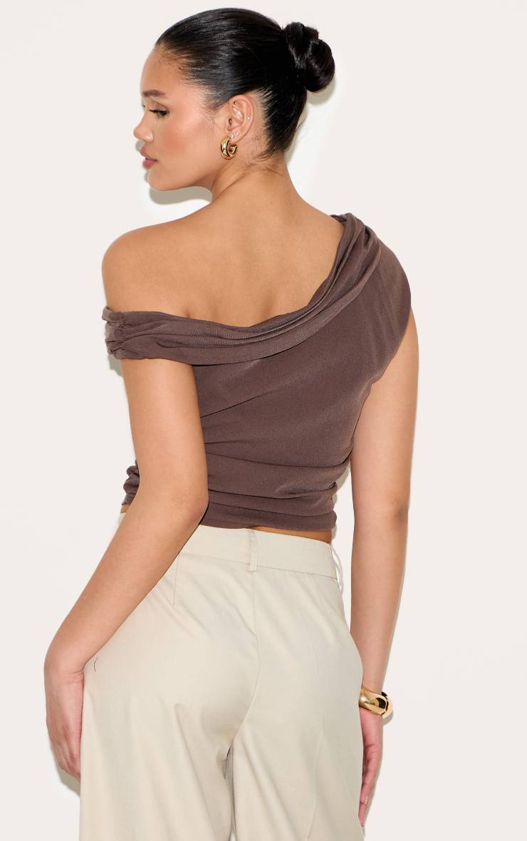 Marron Haut Asymétrique Froncé