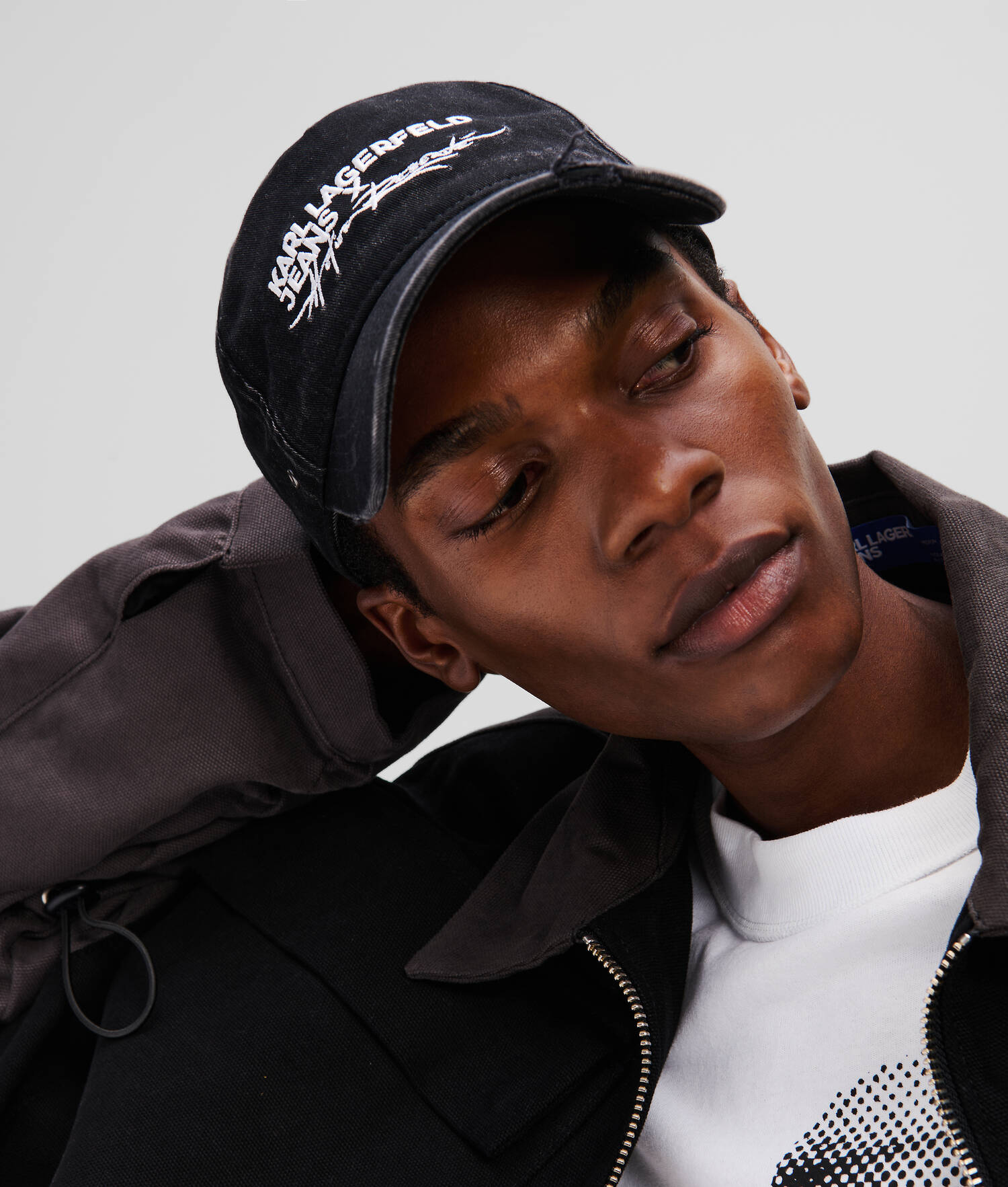 CASQUETTE EFFET DENIM DÉLAVÉ KLJ X ATELIER RESERVÉ - Noir lavé