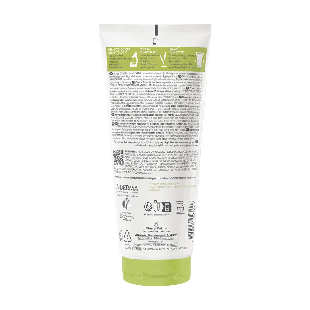 Exomega Control - Creme de Noite Emoliente - 200ml