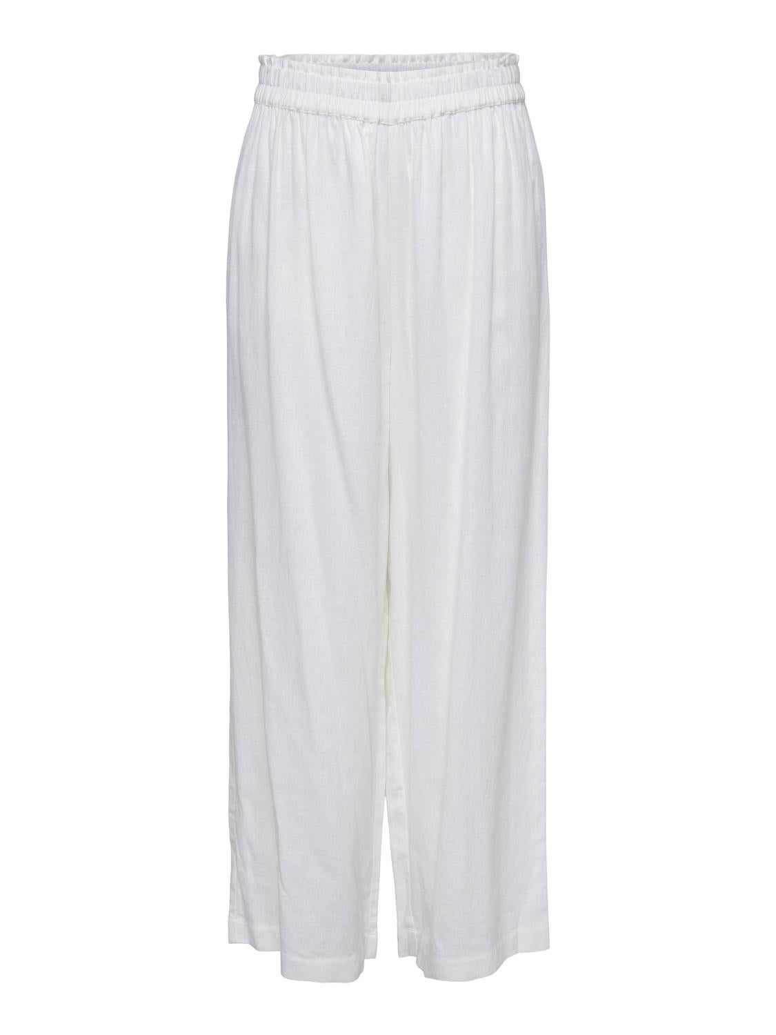 ONLTOKYO2025 Hohe Taille Gerade geschnitten Hose mit weitem Beinschnitt Bright White