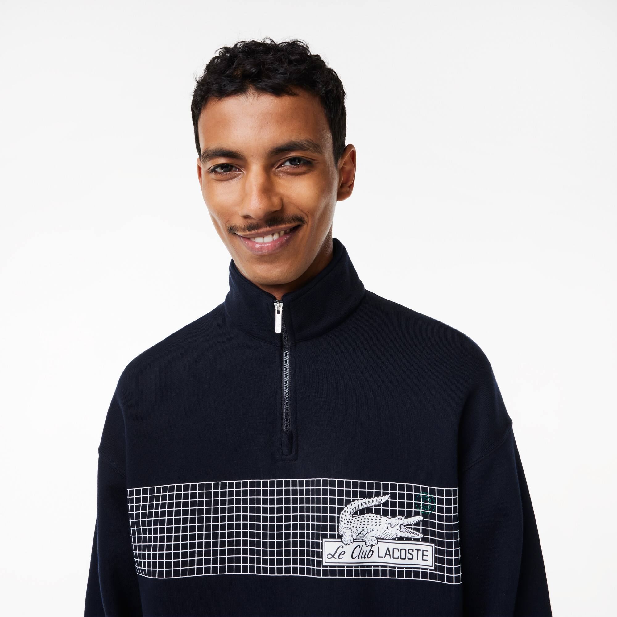Herren LACOSTE Sweatshirt aus Bio-Baumwolle mit Reißverschlusskragen Sweatshirts - Blau - Lacoste - Herren