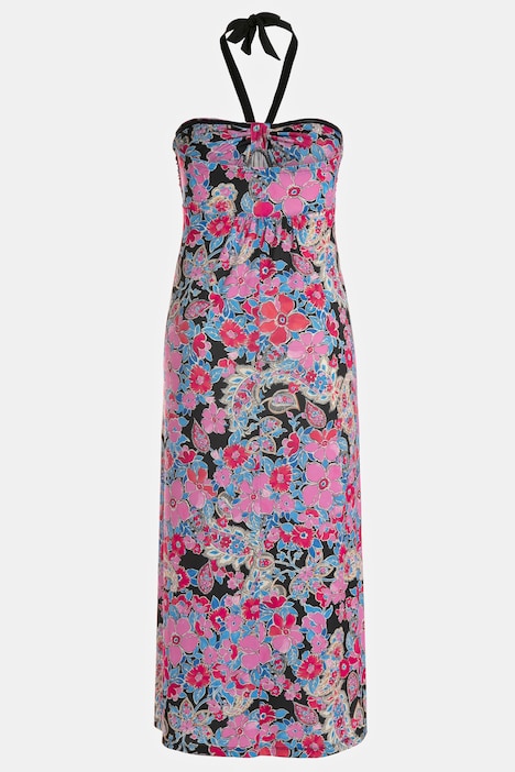 Maxikleid, Neckholder, Allover Print, ärmellos