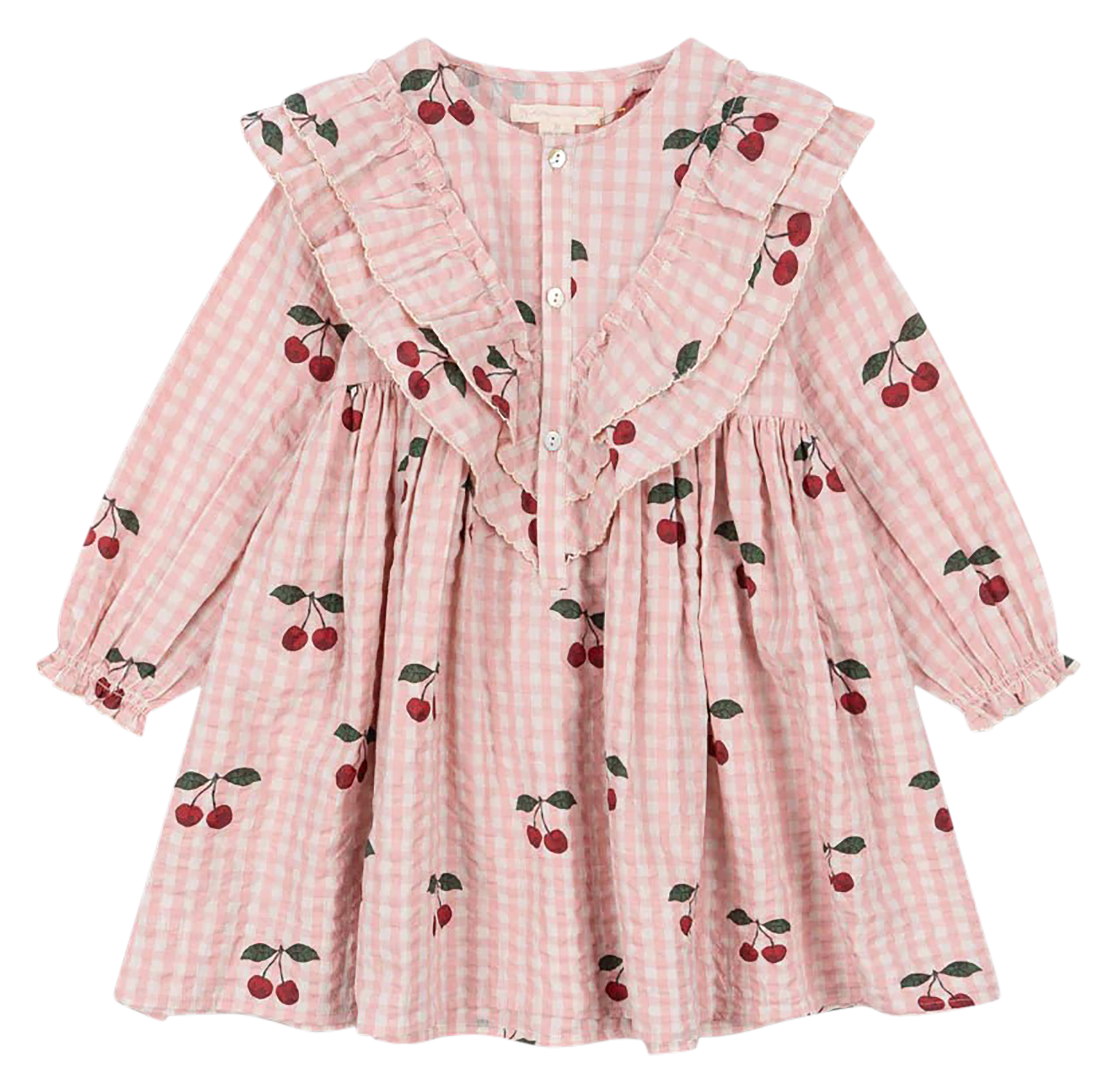 KIM - Robe courte à volants en coton bio| Rose