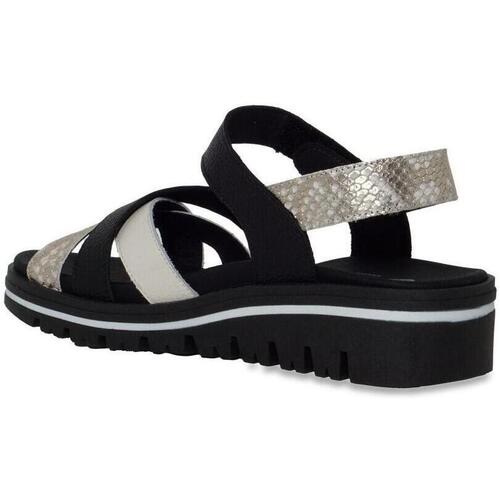 Piesanto - SANDALIA CUÑA MUJERBLACK AND WHITE 230784 Blanco