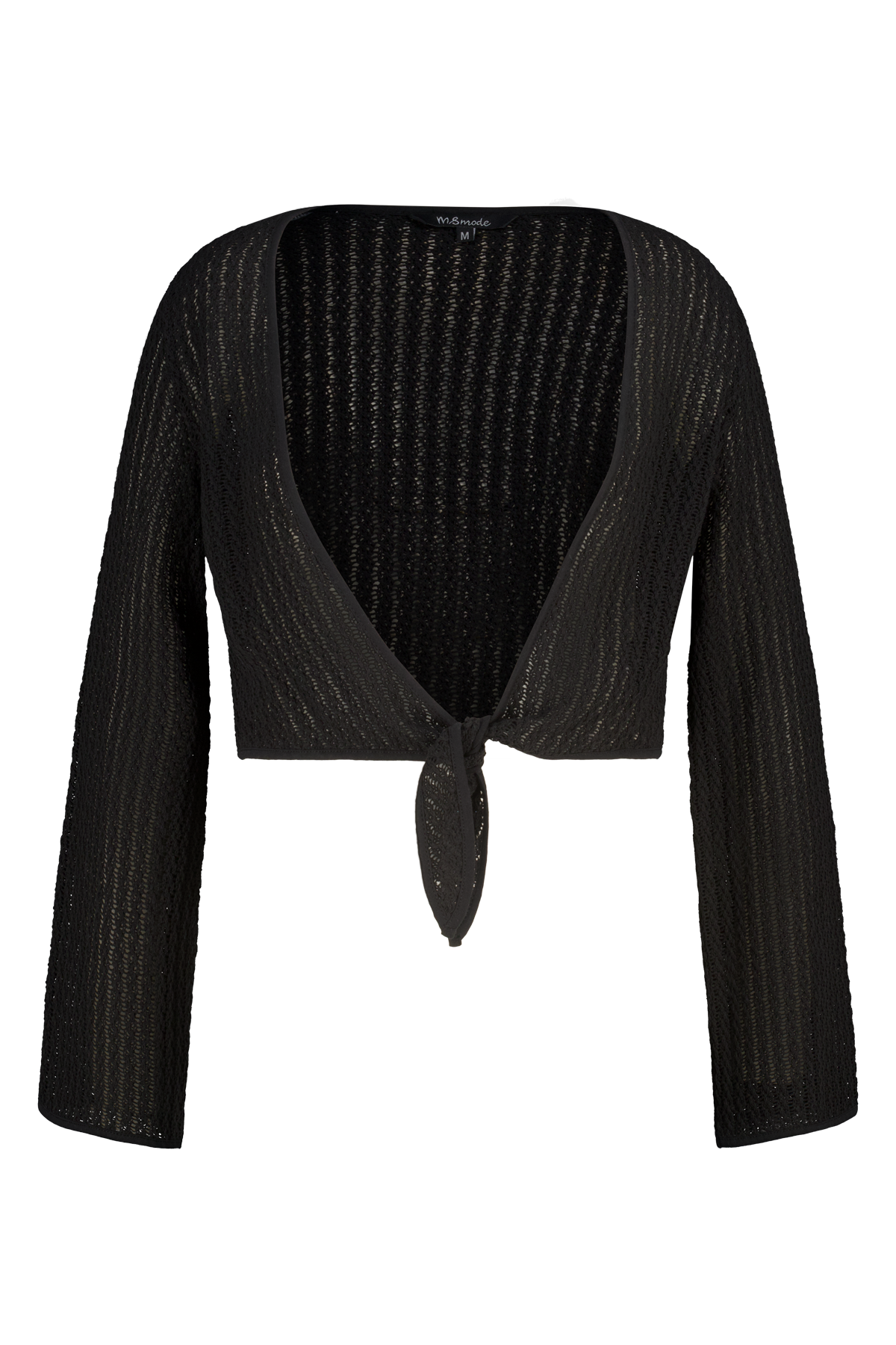 Gebreid vestje met knoopdetail Zwart
