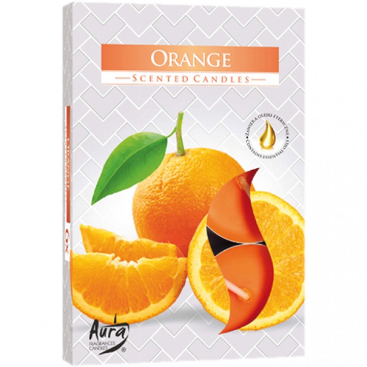 Teelichte Duft 6er Orange in Faltschachtel