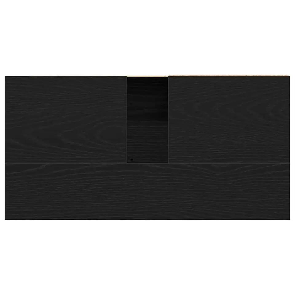 vidaXL - Wastafelonderkast met 1 deur 2 lades - Zwart eiken - Hout - 65x33x60 cm