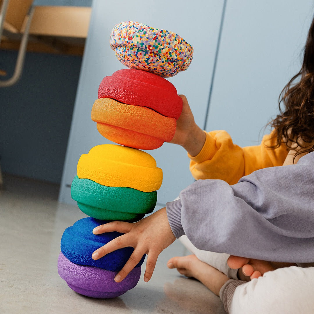 Stapelstein original MINI rainbow classic met mini super confetti