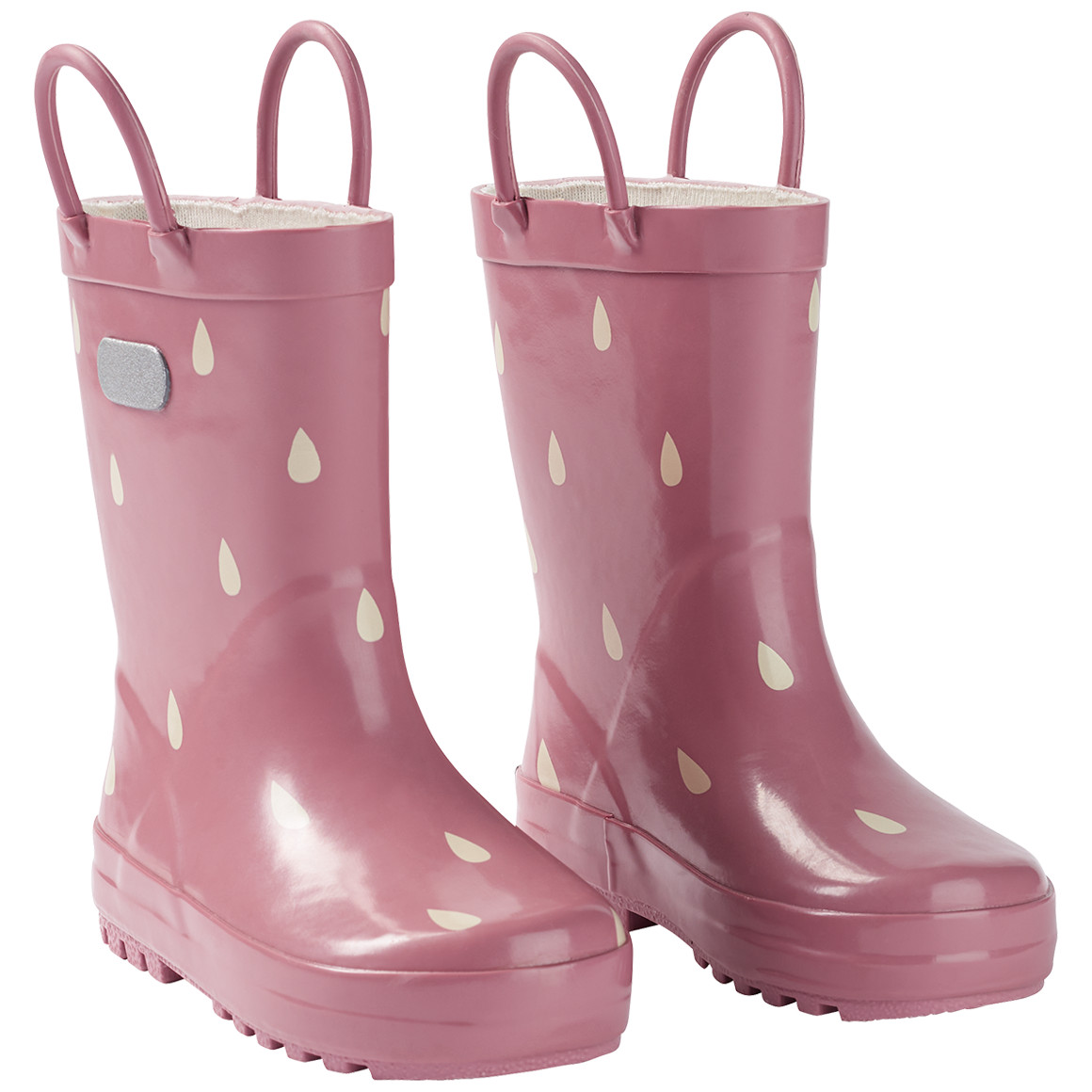 Baby Gummistiefel mit Regentropfen-Print rosa
