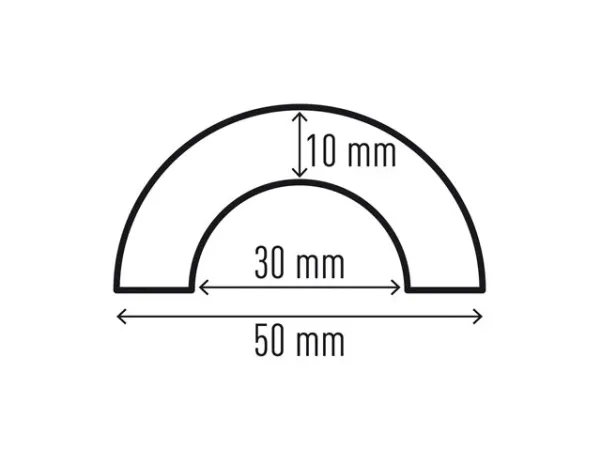 Durable 1115130, Polyurethan (PU), Sort, Gul, Afrundet, 1000 mm, 50 mm, 3 cm