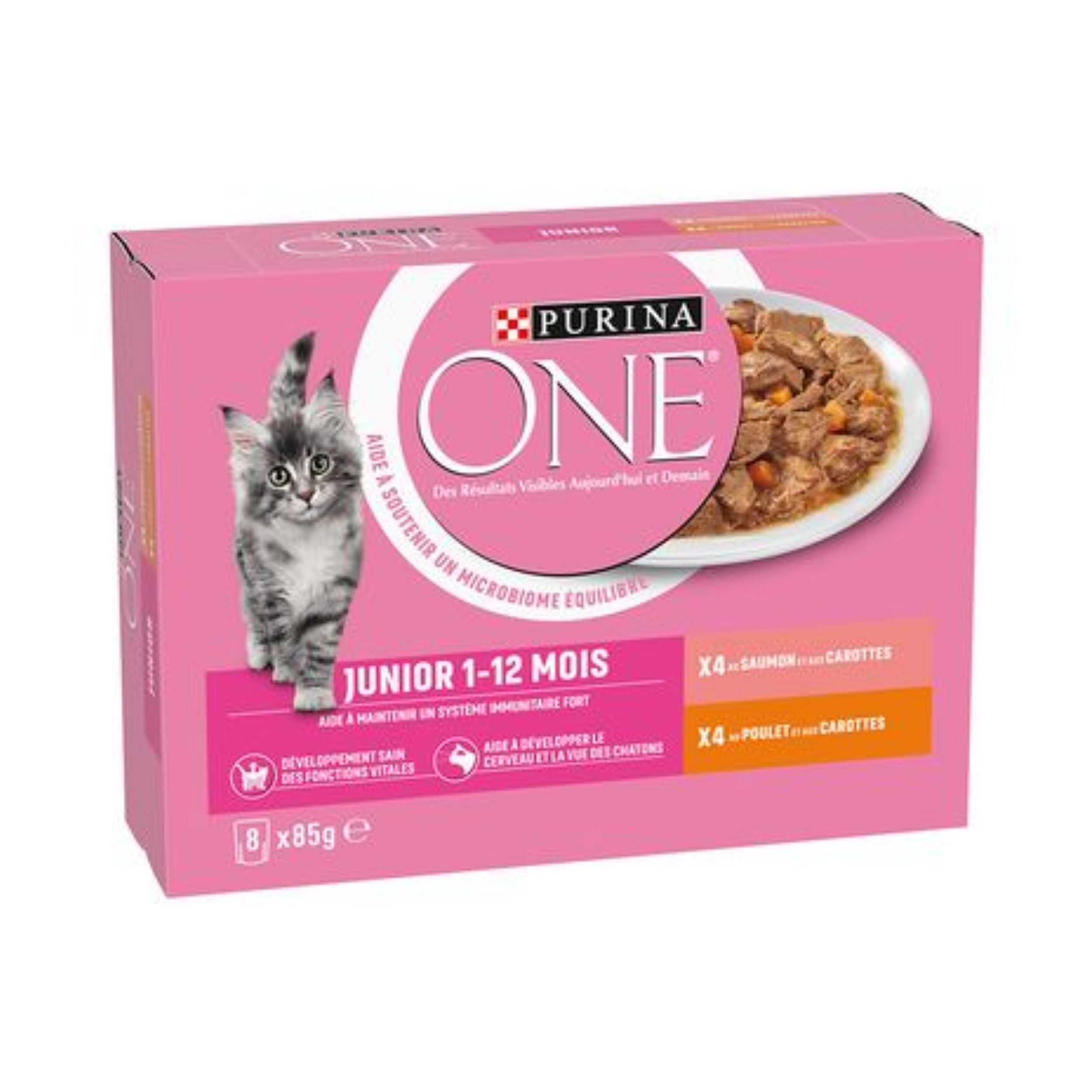 Purina One Junior Kitten Kip & Zalm 8 x 85 gram | 15838