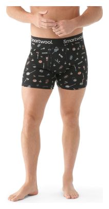 Boxer Homme Smartwool Merino Print Noir