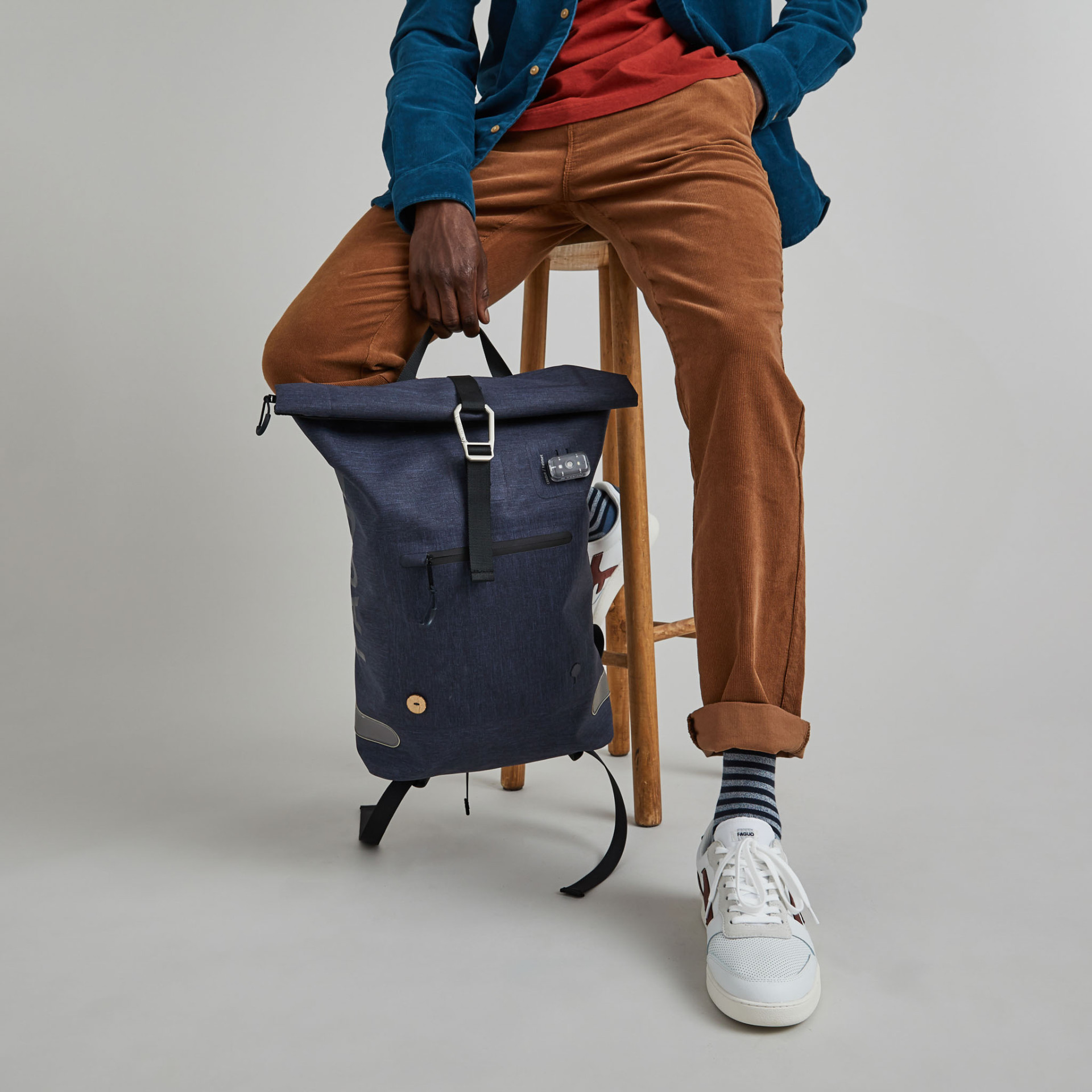 Sac à dos marine végan en polyester recyclé et néoprène - modèle Cycling w medium