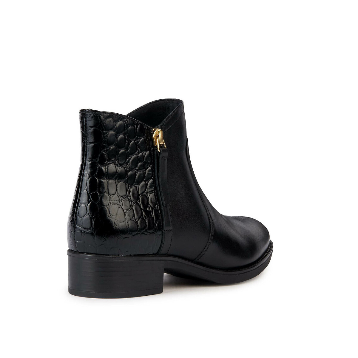 GEOX<br>Botas de tornozelo em couro respirável com zíper Felicity