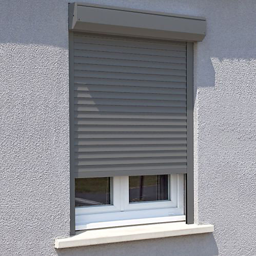 Volet roulant alu motorisé filaire gris 120 x h.220cm Protecta