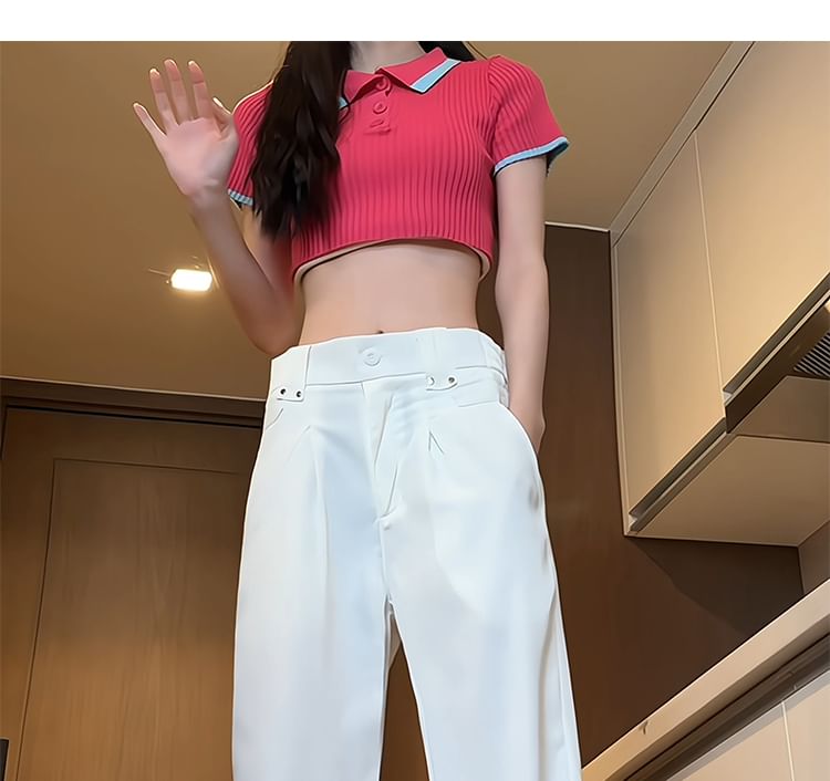 Bay Go Mall - Elastische taille, effen, losse pasvorm, pantalon