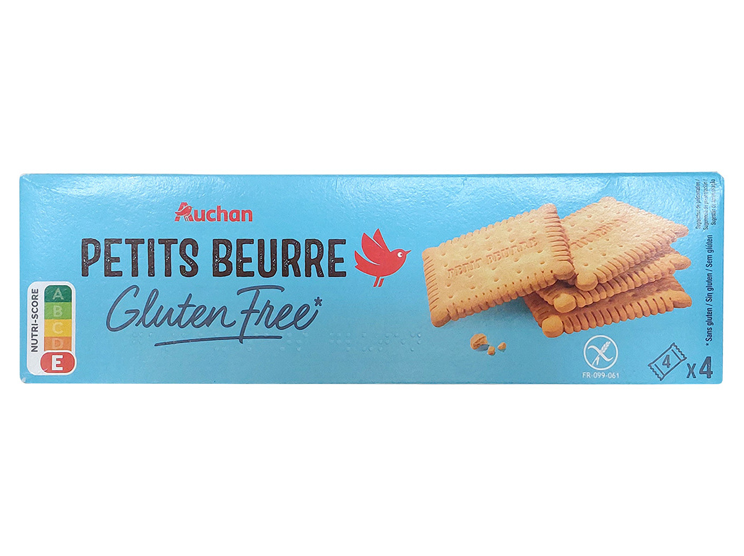 BOLACHAS AUCHAN SEM GLÚTEN MANTEIGA 4 X 4UNID 130G