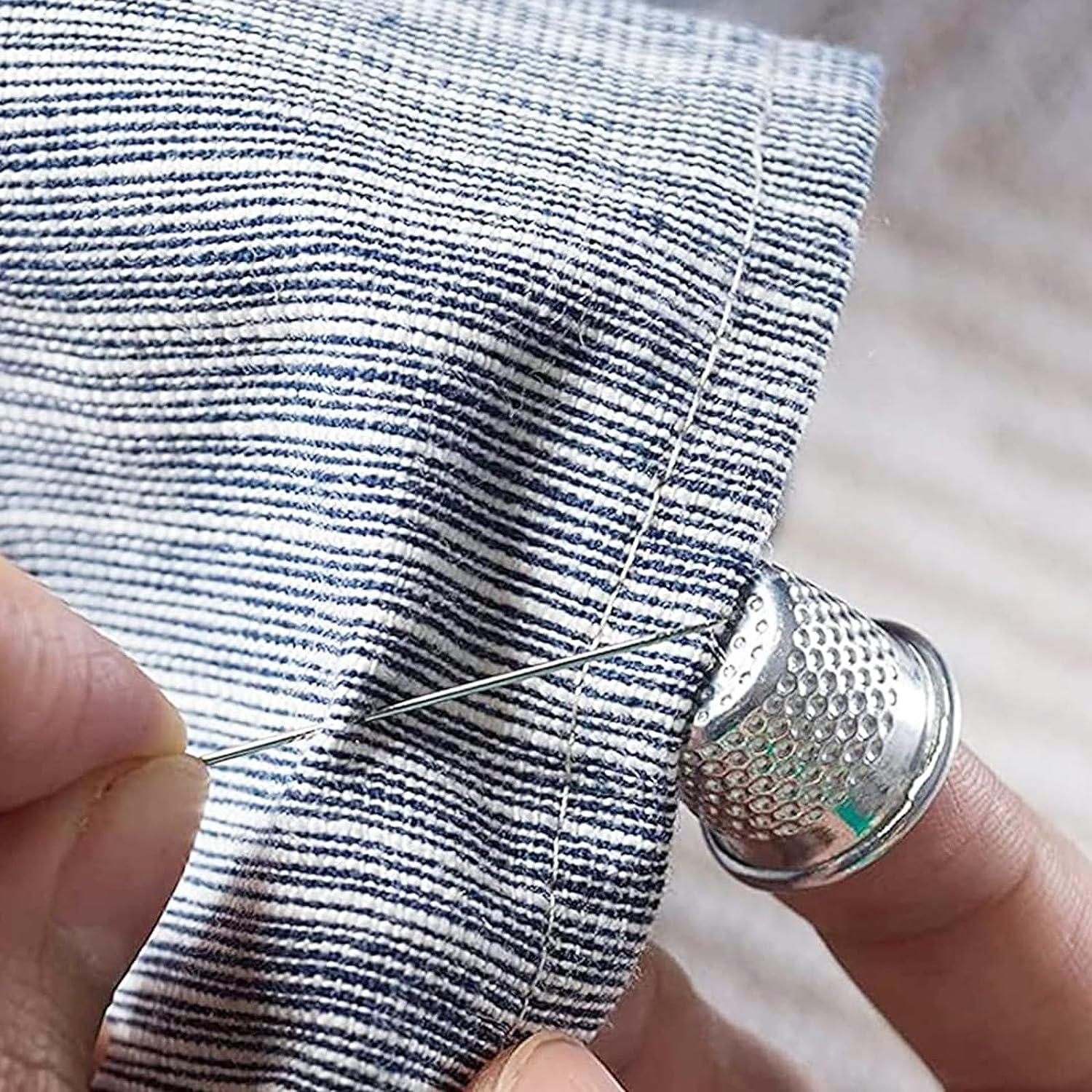 (3er Set) Metall Näh Fingerhut Protector Finger Schutz Kappe Mercerie Zubehör - Silber