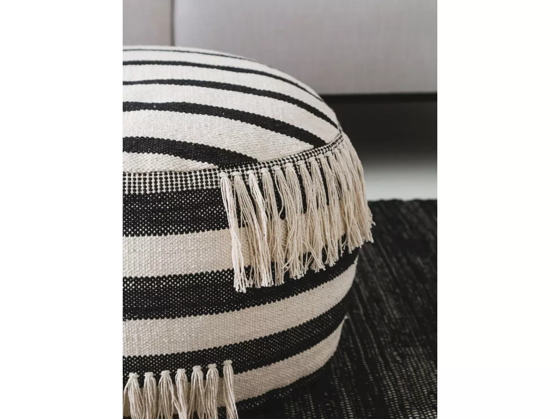 Pouf Deja Noir & Blanc 55x55x30 cm