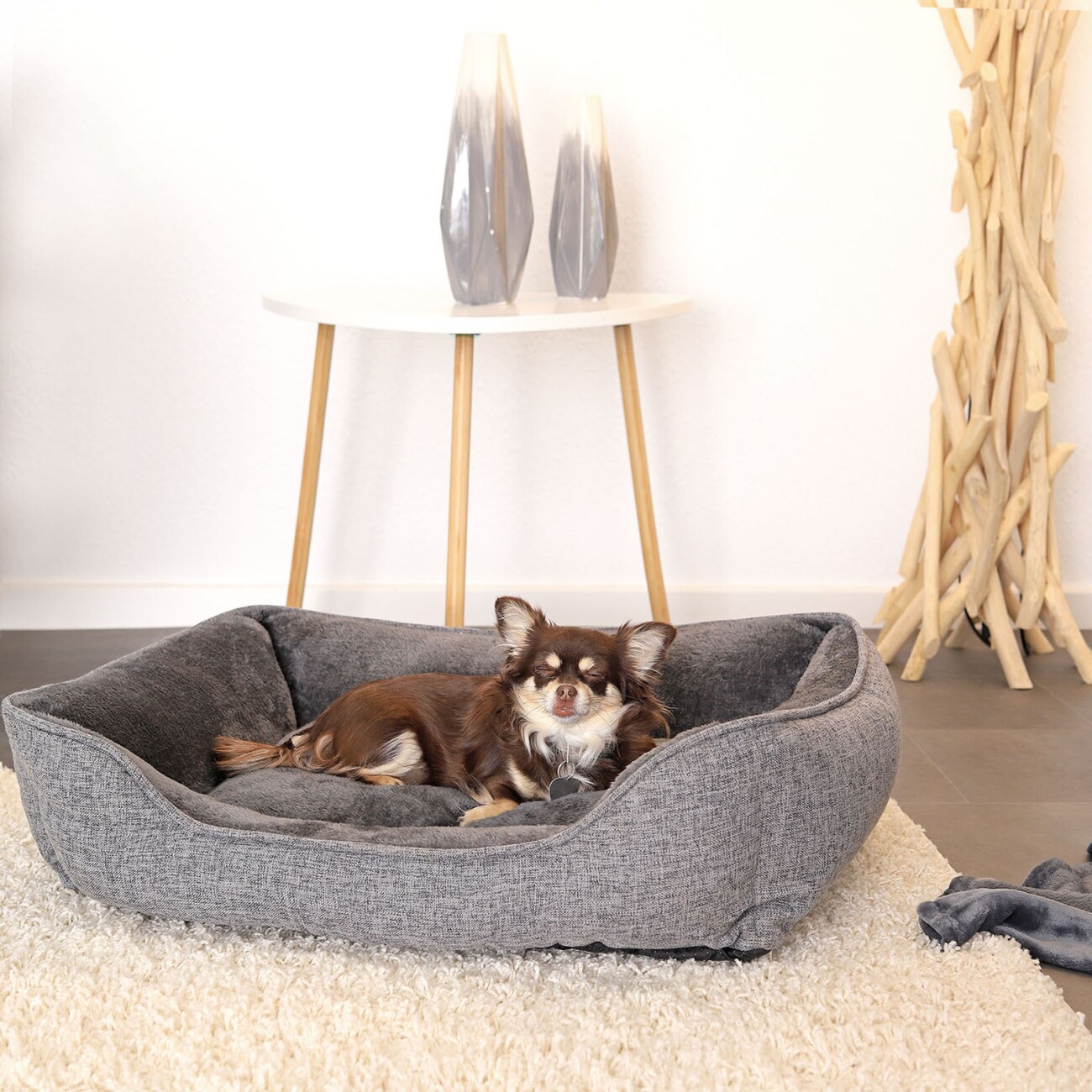 Lionto Hundebett meliert grau S