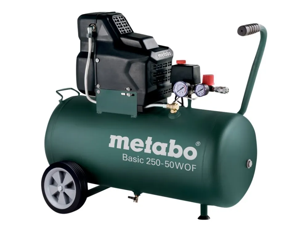 Metabo Basic 250-50 W OF - Luftkompressor - 1.5 kW - 2 hk - oliefri - 120 l/min - 50 liter