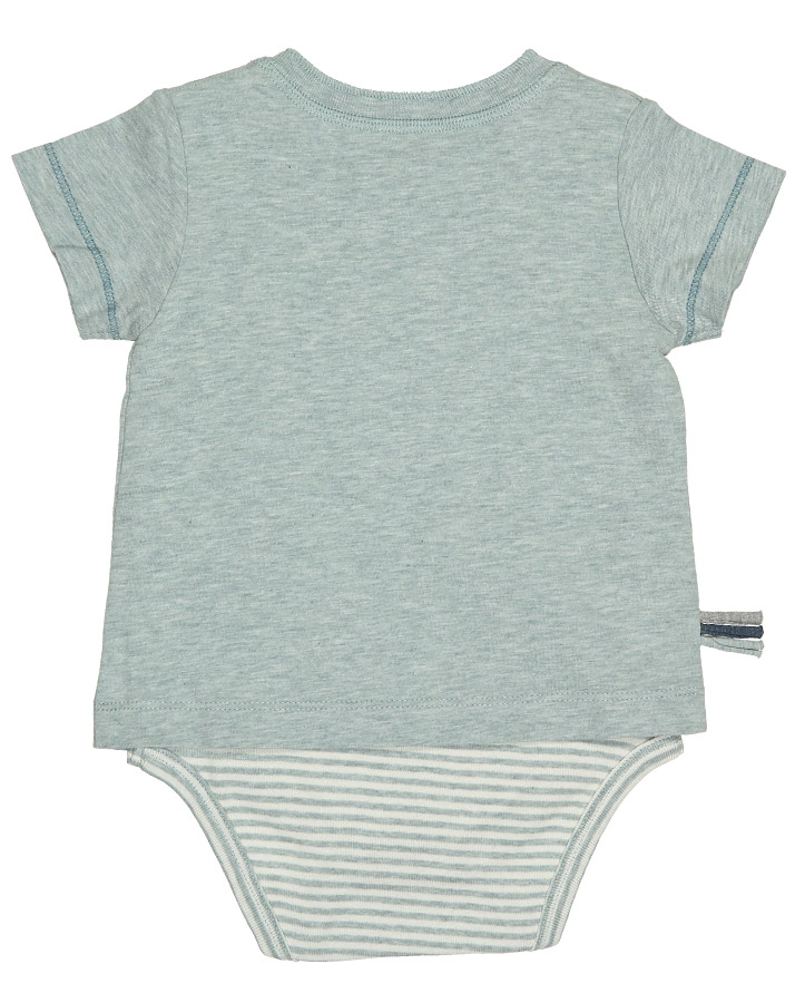Kurzarm-Bodyshirt KUTAY UNI in mint melange