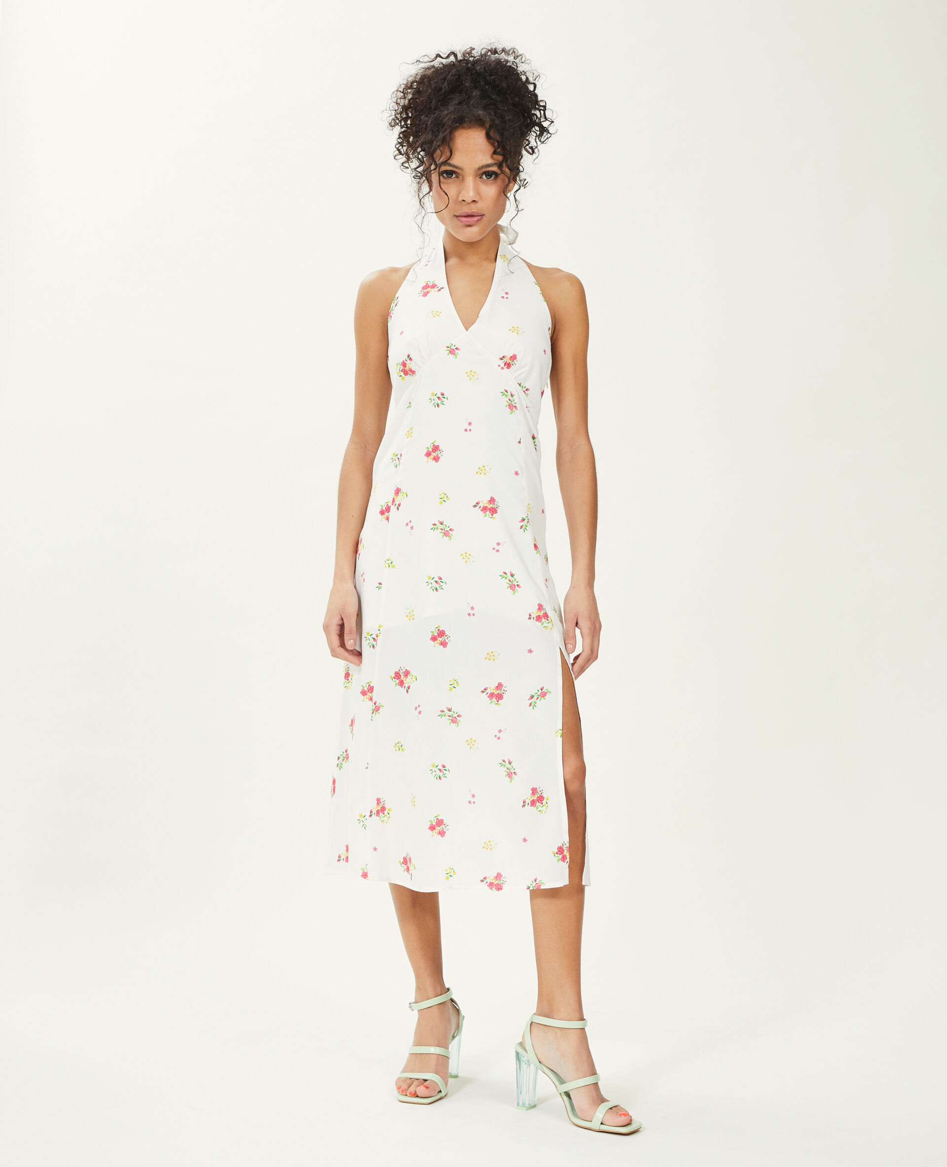 Robe midi dos-nu - Blanc