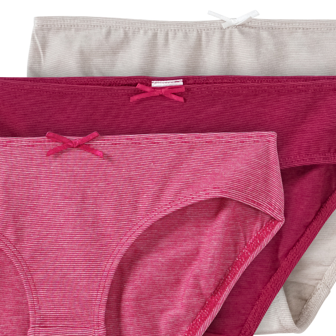 Yigga 3 Mädchen Slips mit Streifen pink / beige