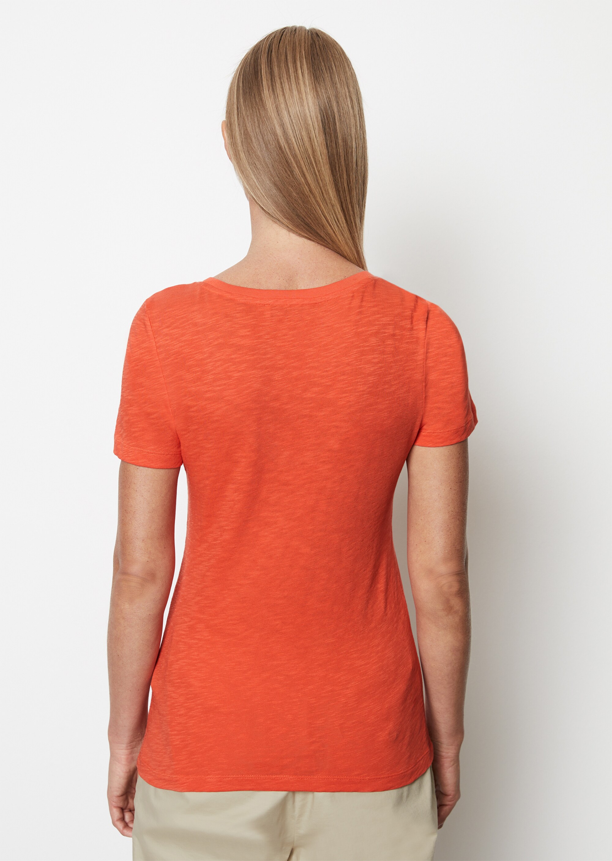 V-Neck-T-Shirt regular aus Organic Cotton Slub Jersey