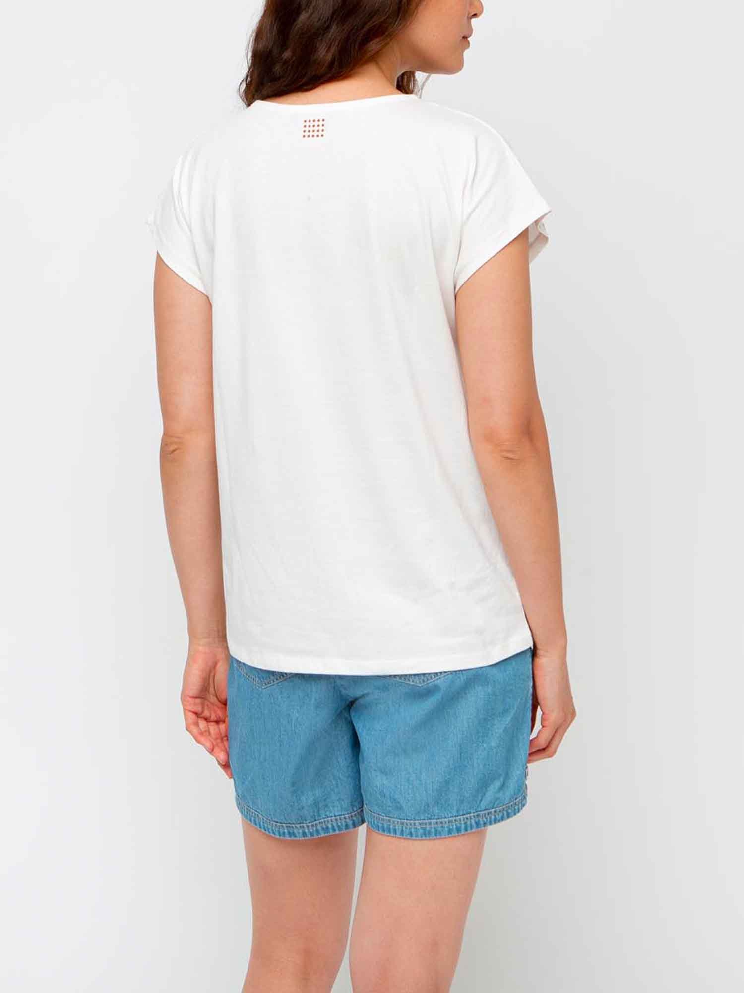 Tee shirt Femme Motif Coton Biologique Blanc