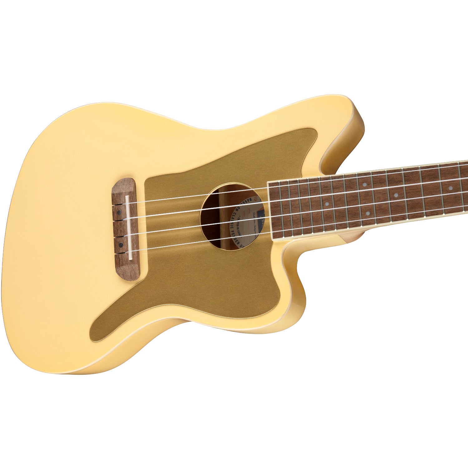 Fender FSR Fullerton Jazzmaster Uke Vintage White elektrisch-akoestische concert ukelele