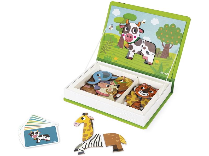 Janod Beschäftigungsspielzeug Magnetbuch Tiere Magnetisches Lernspiel