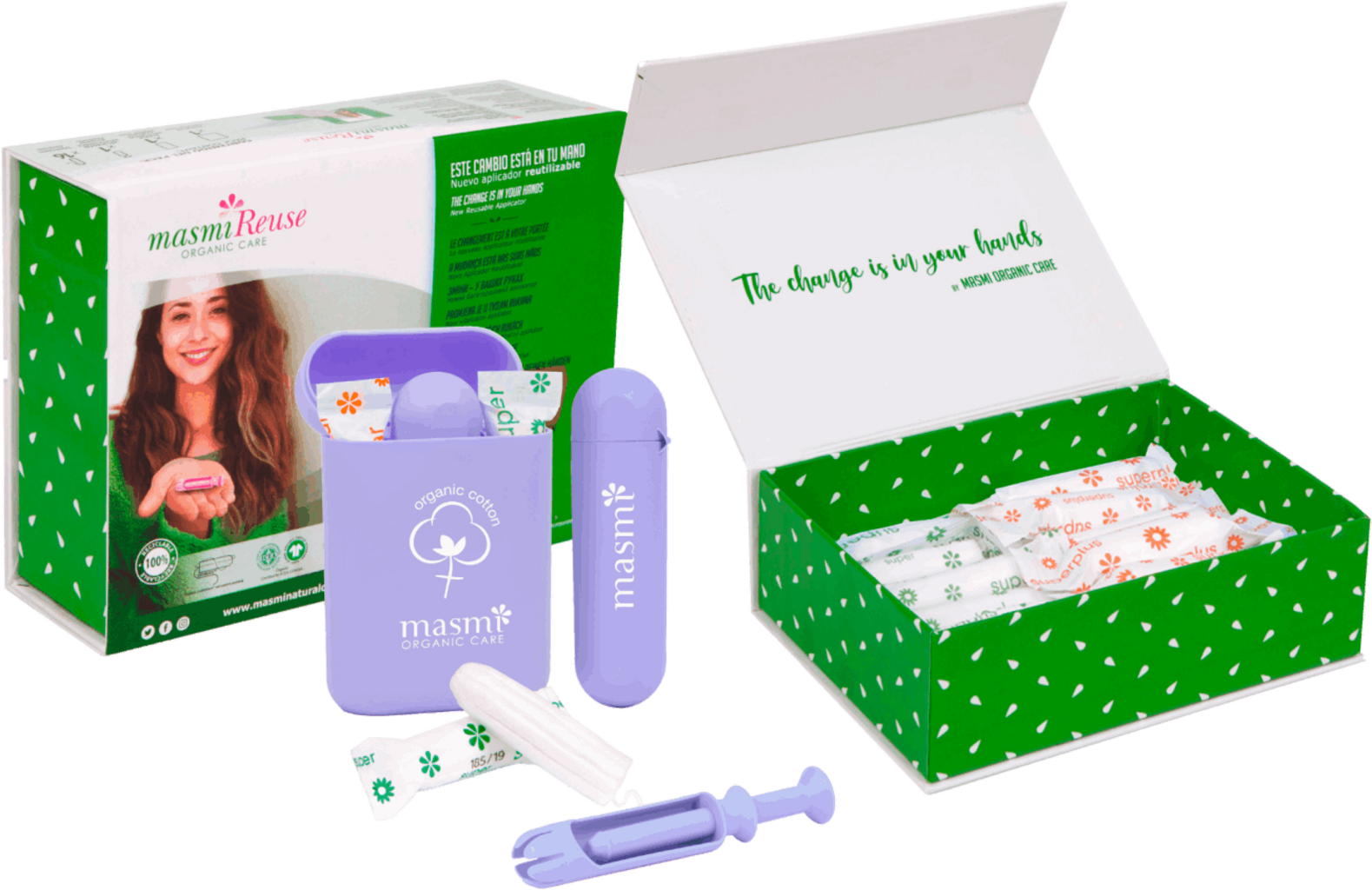masmi  Re-Use Applikator & Tampons Set, Regular + Super