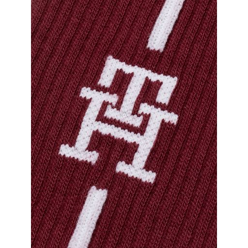 Tommy Hilfiger Monogram Crew 2-pak Strømper, Deep Rouge, 43-46