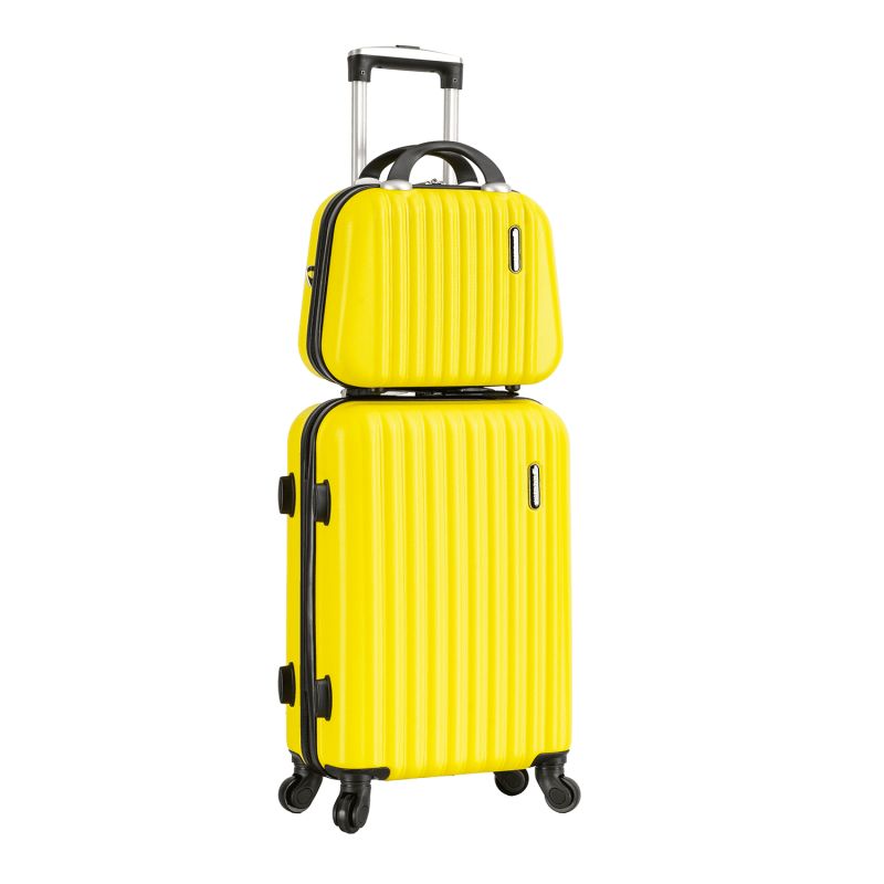 Lot valise cabine + vanity rigides 32402 Yellow