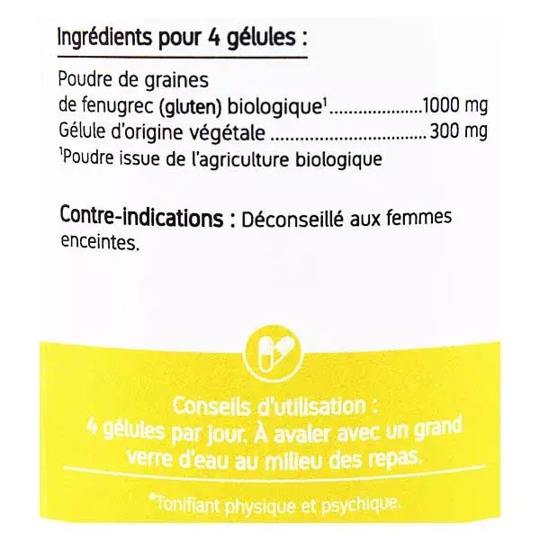 Nat & Form Feno-grego Orgânico Ecológico 200 cápsulas