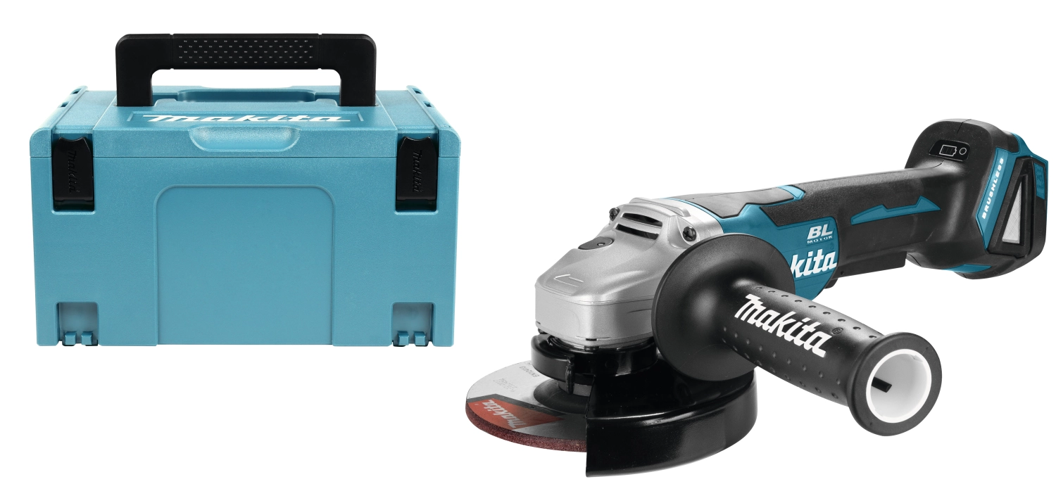 Makita DGA505Y1J 18V Li-Ion accu haakse slijper body   1.5Ah accu in Mbox - 125mm - koolborstelloos - softstart