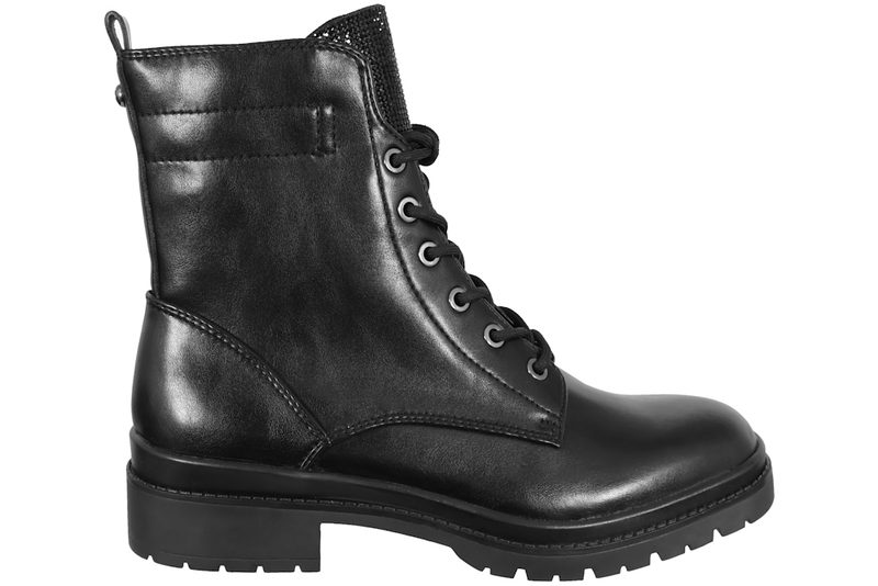 TAMARIS BLACK GLAM ANKELSTØVLE I SORT PU