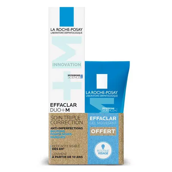 La Roche-Posay Effaclar DUO+M 40ml + Gel de Limpeza Facial Purificante 50ml Grátis