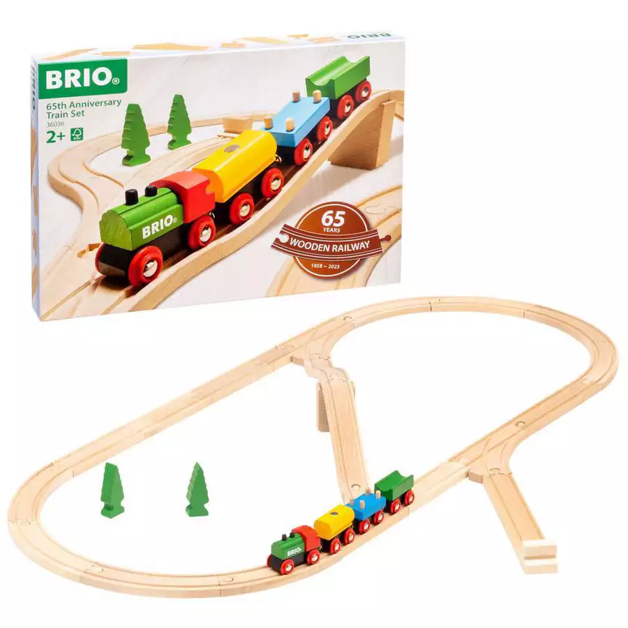 Brio BRIO 65 Jahre Holzeisenbahn Jubiläums-Zugset bunt