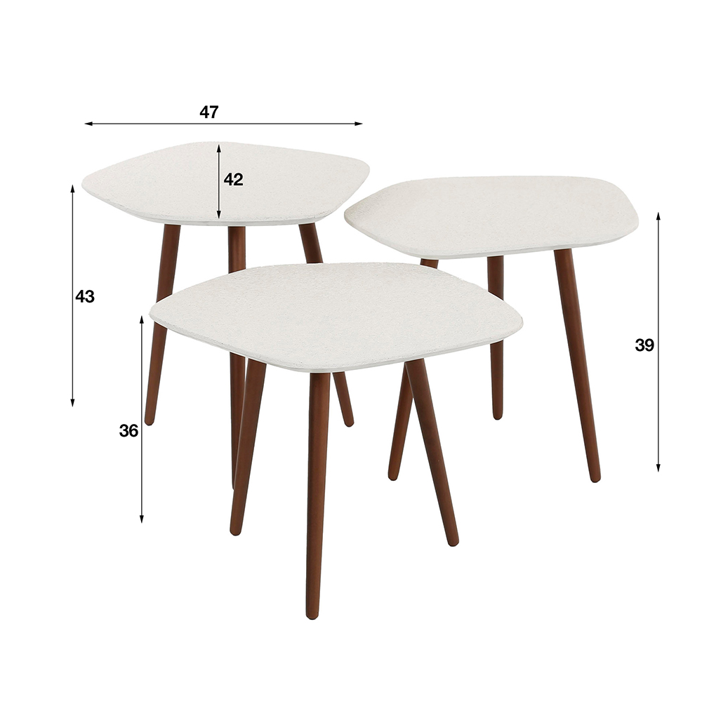 Salontafel Steengoed -set van 3